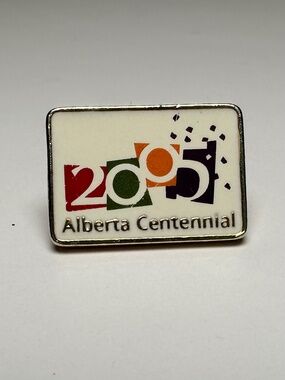 Vintage 2005 Alberta Centennial Lapel Pin Rectangle Canada Collectible